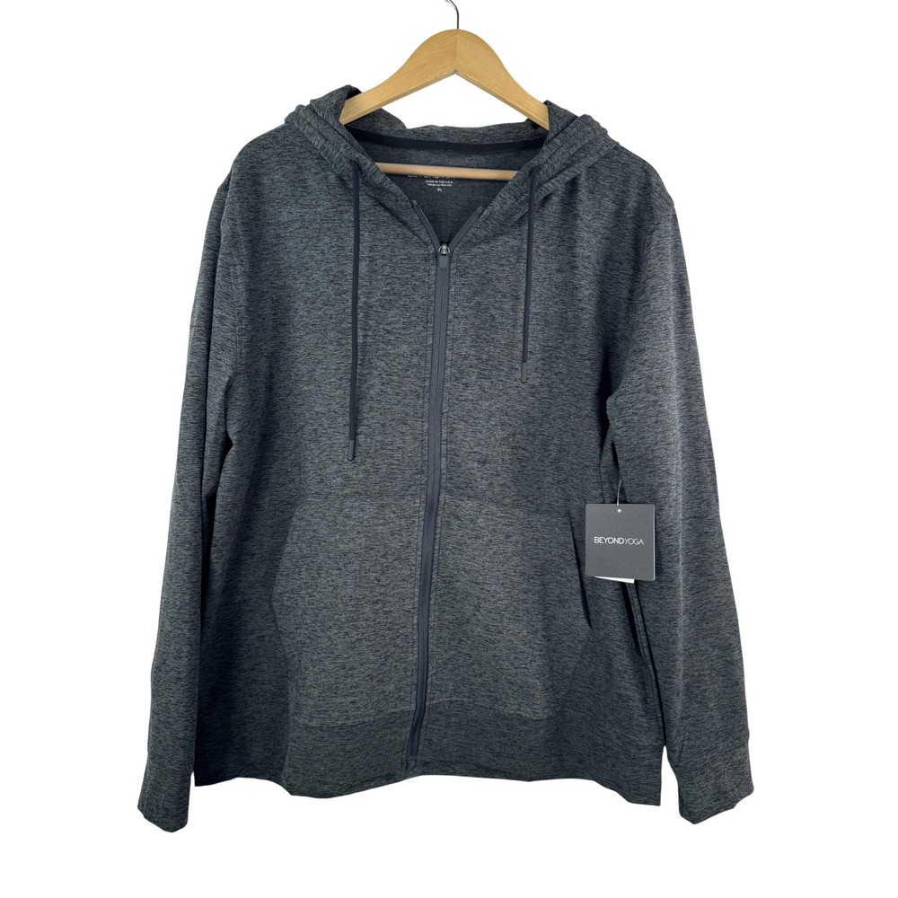 Beyond Yoga Freefit Men's‎ Zip Hoodie Charcoal sz XL athleisure 90s
